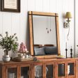 30 x 40 Inch Wall Mounted Mirror with Fir Wood Frame-Natural Cheap