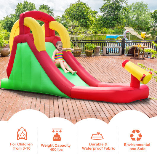 Inflatable Water Slide Bounce House with Climbing Wall and Jumper with 380W Blower Fashion