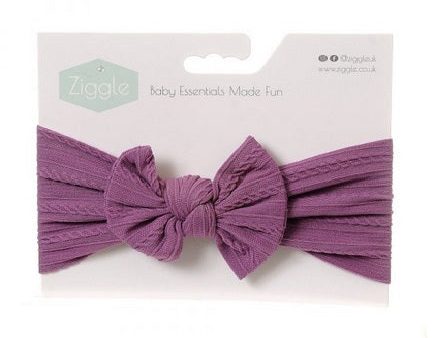 Ziggle Top Bow Turban Headband Lilac on Sale