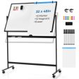 32 x 47 Inch Portable Rolling White Board-Black Cheap