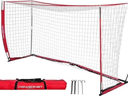 Portable 12x6 Soccer Goal - Bow Style Net Fashion