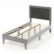 Twin Full Queen Platform Bed with High Headboard and Wooden Slats-Twin Size Online now