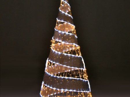 5 Feet Pre-lit Christmas Cone Tree with 300 Warm White and 250 Cold White LED Lights Online Hot Sale