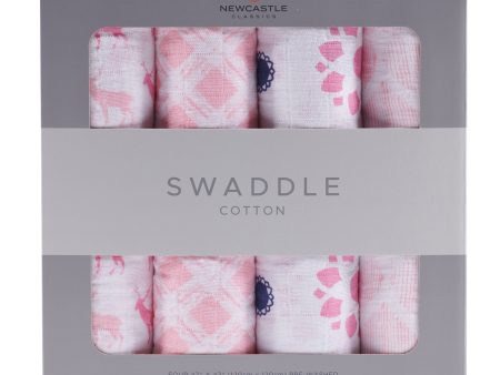 Pop of Pink Swaddle Blankets 4 Pack Sale