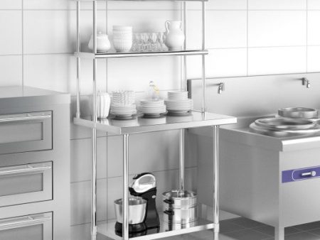 36 x 12 Inch Kitchen Stainless Steel Overshelf with Adjustable Lower Shelf Online