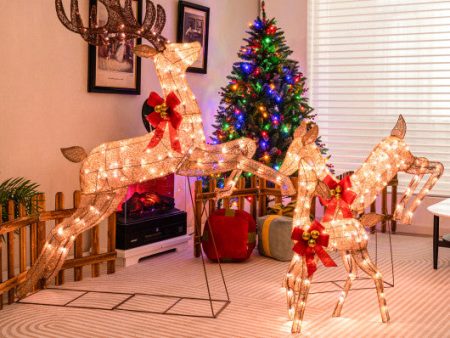 3 Pieces Lighted Christmas Reindeer Family Set with 255 Lights Fashion