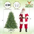 5 6 7 Feet Pre-lit Artificial Christmas Tree with Branch Tips and LED Lights-5 ft Sale