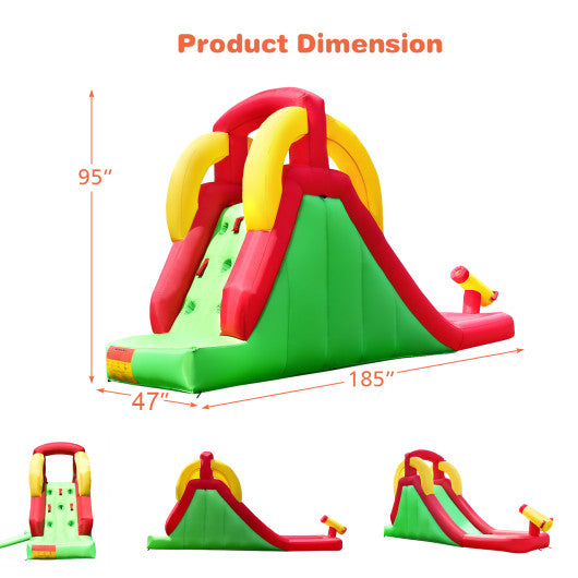 Inflatable Water Slide Bounce House with Climbing Wall Jumper and 480W Blower For Discount