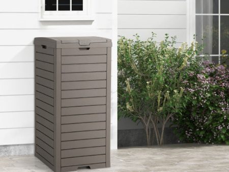 31 Gallon Large Outdoor Trash Can with Lid and Pull-out Liquid Drawer For Cheap