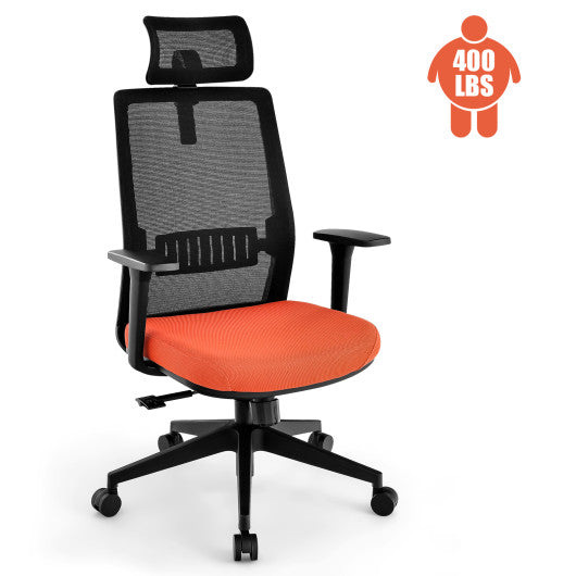 Ergonomic Office Chair with Lumbar Support and Adjustable Headrest-Black Online now