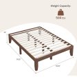 14 Inch Full Size Wood Platform Bed Frame with Wood Slat Support-Coffee Hot on Sale