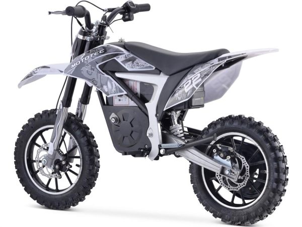 MotoTec 36v 500w Demon Electric Dirt Bike Lithium White For Sale