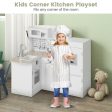 Kids Kitchen Playset Conor Kitchen Toy with Realistic Microwave and Oven Stove-Black & White Supply