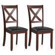 Set of 2 Wooden Kitchen Dining Chair with Padded Seat and Rubber Wood Legs-Black Cheap