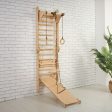 5in1: Wooden Swedish Wall   Climbing ladder for Children + Swing Set + Slide Board + Art Add-on Sale