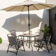 Patio Dining Set for 4 with Umbrella Hole-Gray For Sale