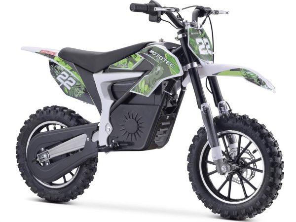 MotoTec 36v 500w Demon Electric Dirt Bike Lithium Green on Sale