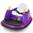 12V Electric Kids Ride On Bumper Car with Flashing Lights for Toddlers-Purple Fashion