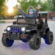 12V Kids Ride-on Jeep Car with 2.4 G Remote Control-Solid Black Fashion