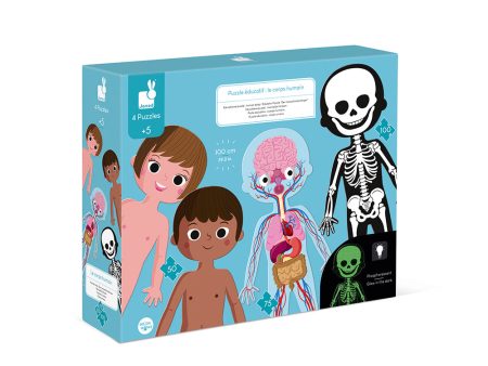 Janod Educational Puzzle Human Body- 4 puzzles Hot on Sale