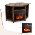 Fireplace Corner TV Stand with LED Lights and Smart APP Control for 50 Inches TV-Rustic Brown Fashion