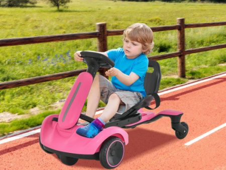 6V Kids Ride on Drift Car with 360° Spin and 2 Adjustable Heights-Pink Discount