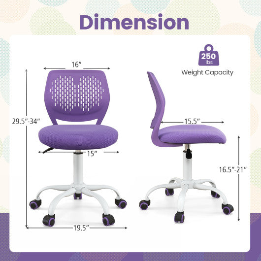 Ergonomic Children Study Chair with Adjustable Height-Purple Sale