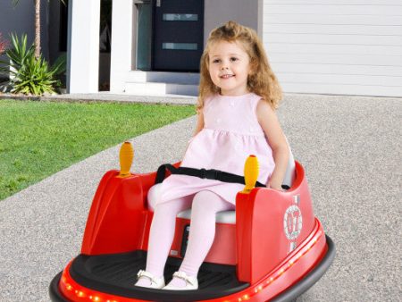 12V Electric Kids Ride On Bumper Car with Flashing Lights for Toddlers-Red For Cheap