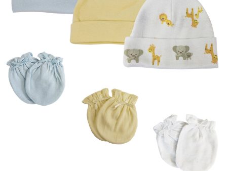 Preemie Baby Boy Caps with Infant Mittens and Booties - 8 Pack For Cheap