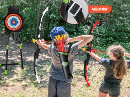 Youth Archery Bow Set with LED Light Up Bow and 20 Suction Cup Arrows for Kids Supply