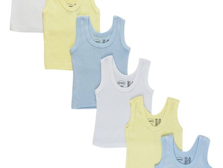 Boys Six Pack Pastel Tank Top For Discount