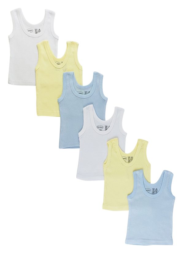 Boys Six Pack Pastel Tank Top For Discount