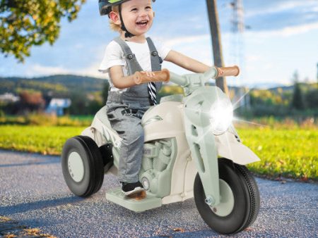 6V Kids Electric Ride on Motorcycle with Bubble Maker and Music-Beige Online now