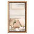 22 x 36 Inch Rectangular Frame Decor Wall Mounted Mirror with Back Board-Natural Fashion