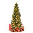 6 Feet Pre-Lit Artificial Christmas Tree with  618 Snowy Branch Tips Sale