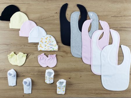 14 pc Set of Bibs, Caps, Booties Online Hot Sale