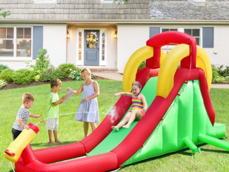 Inflatable Water Slide Bounce House with Climbing Wall and Jumper with 380W Blower Fashion