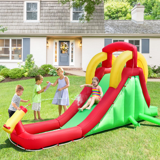 Inflatable Water Slide Bounce House with Climbing Wall and Jumper with 380W Blower Fashion