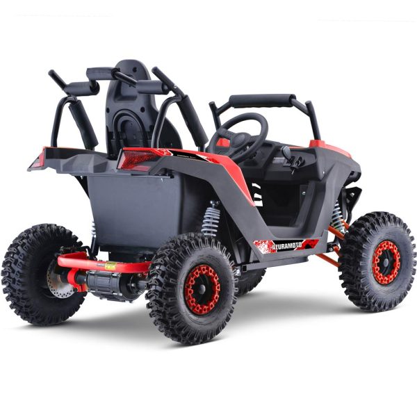 MotoTec Raider Kids UTV 48v 1200w Full Suspension Red For Cheap