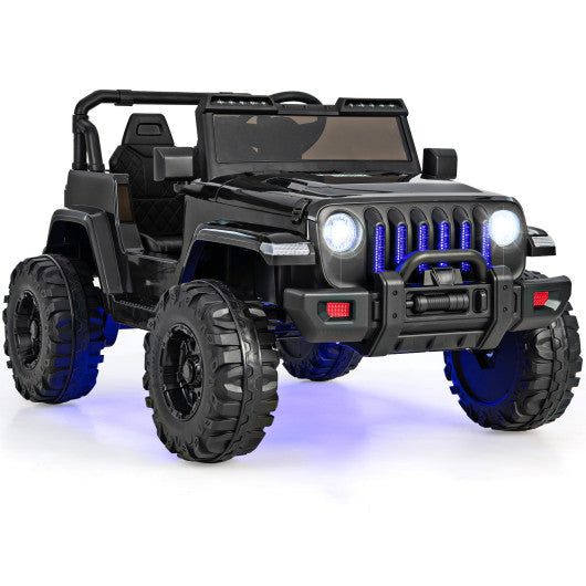 12V Kids Ride-on Jeep Car with 2.4 G Remote Control-Solid Black Fashion