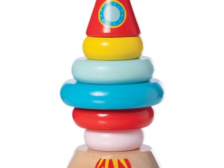 Magnetic Wood Stacker Rocket by Manhattan Toy Hot on Sale