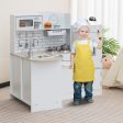 Kids Kitchen Playset Conor Kitchen Toy with Realistic Microwave and Oven Stove-Black & White Supply