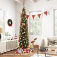 5 6 7 8 9 Feet Pre-lit Pencil Artificial Christmas Tree with 150 180 200  300 400 Warm White LED Lights-9 ft Discount