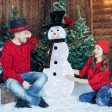 4.2 Feet Lighted Snowman and Redbirds Christmas Decoration Cheap