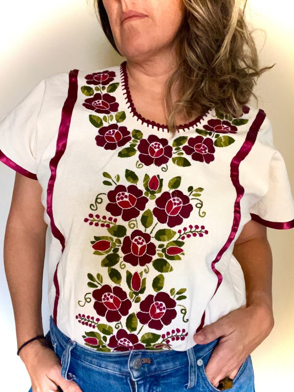 FLOR BOHO BLOUSE   CRANBERRY For Cheap