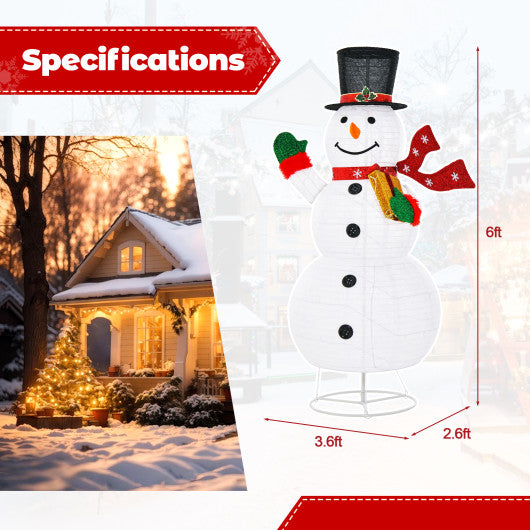 6 Feet Lighted Christmas Snowman with 180 Colorful LED Lights Sale