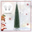 5 6 7 8 9 Feet Pre-lit Pencil Artificial Christmas Tree with 150 180 200  300 400 Warm White LED Lights-9 ft Discount