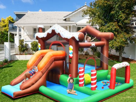 Kids Inflatable Bounce House Jumping Castle Slide Climber Bouncer with 550W Blower For Sale