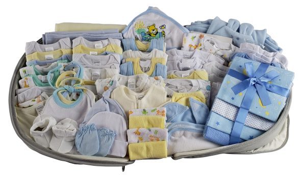 Boys 80 pc Baby Clothing Starter Set with Diaper Bag For Sale