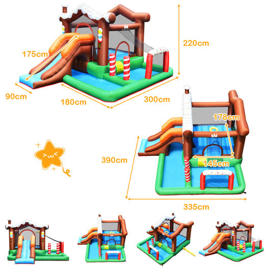 Kids Inflatable Bounce House Jumping Castle Slide Climber Bouncer with 550W Blower For Sale